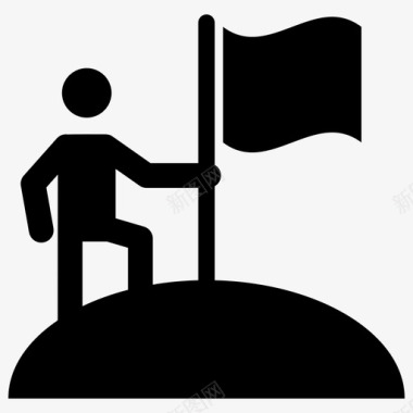 胜利成就旗帜图标图标