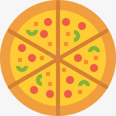 披萨快餐53扁平图标图标