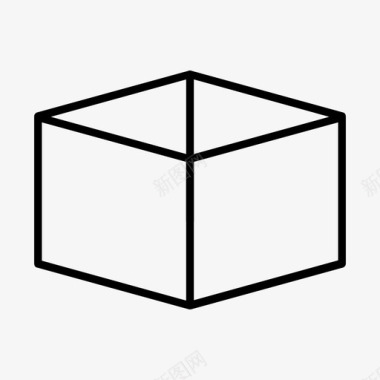 立方体盒子纸板图标图标
