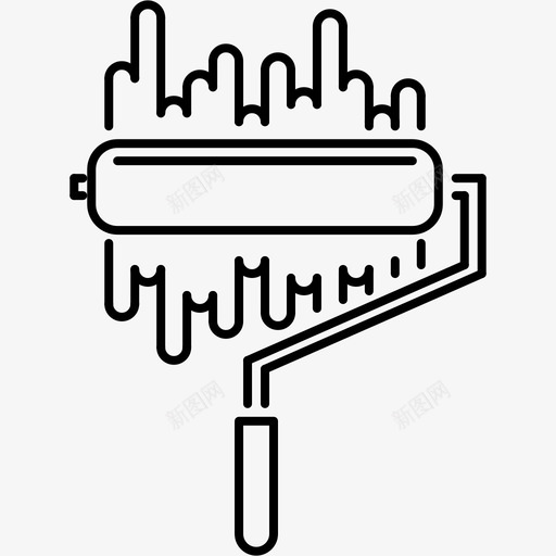 油漆辊建筑维修图标svg_新图网 https://ixintu.com 墙壁 建筑 建筑轮廓64x64 油漆辊 维修