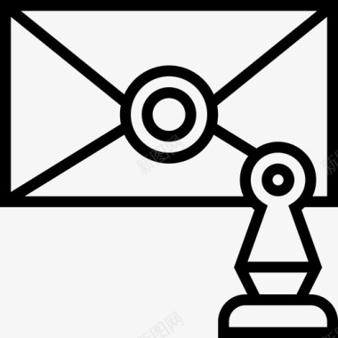 信件邮政要素直线图标图标