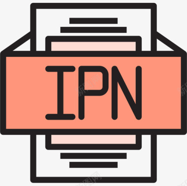 Ipn文件类型2线性颜色图标图标