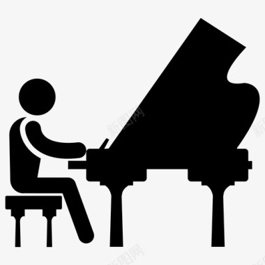钢琴家艺术家键盘音乐图标图标