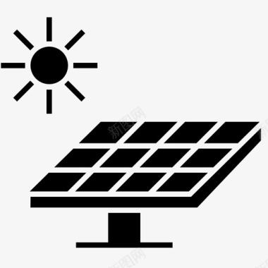 太阳能电池生态电力图标图标