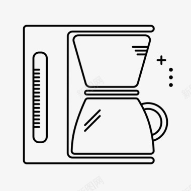 咖啡机器具冲泡图标图标