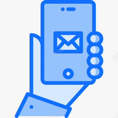 智能手机博客4蓝色图标图标