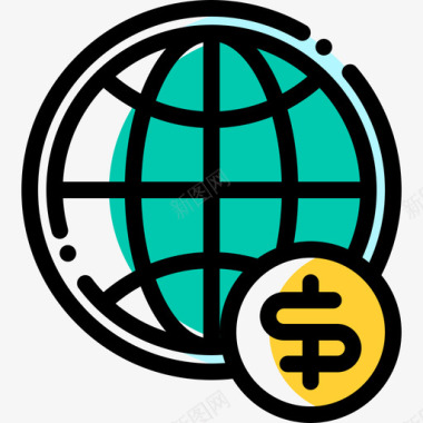 全球银行业53颜色省略图标图标