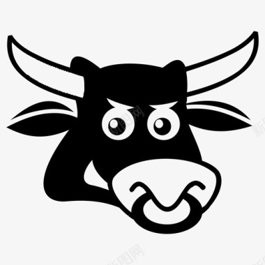 公牛动物动物脸图标图标
