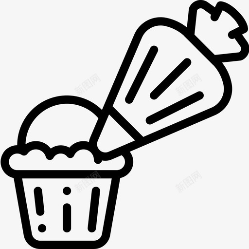 纸杯蛋糕烹饪50线性图标svg_新图网 https://ixintu.com 烹饪 纸杯 线性 蛋糕