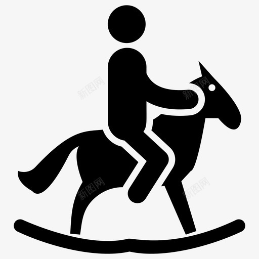 摇摆马乐趣骑马者图标svg_新图网 https://ixintu.com 乐趣 形图 摇摆 时间 象形 骑马者