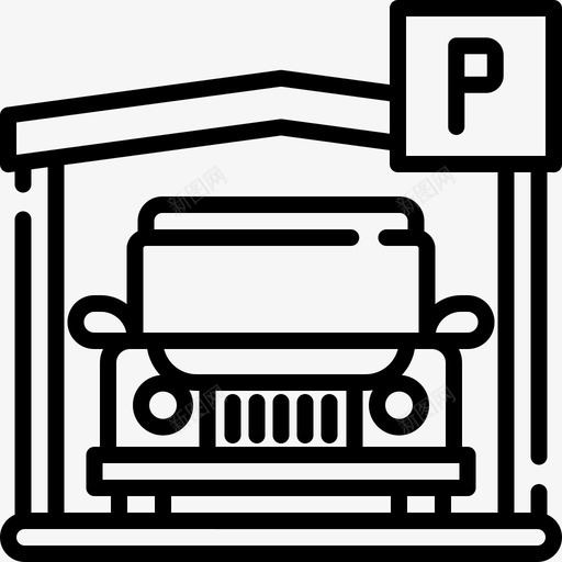 停车场旅行应用程序13线性图标svg_新图网 https://ixintu.com 停车场 应用程序 旅行 线性