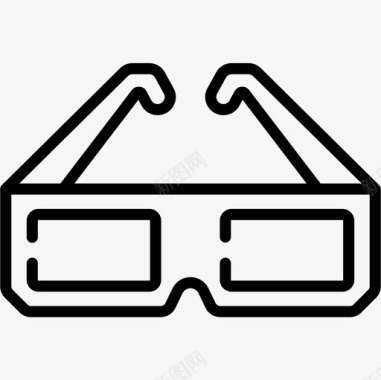 3d眼镜技术60线性图标图标