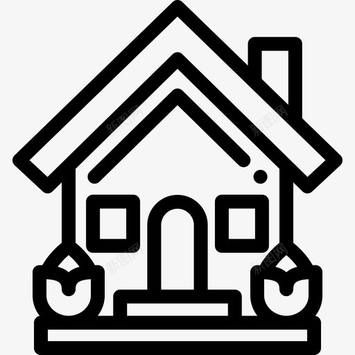 住宅温室5线性图标svg_新图网 https://ixintu.com 住宅 温室 线性