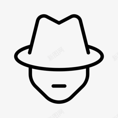 间谍特工帽子图标图标