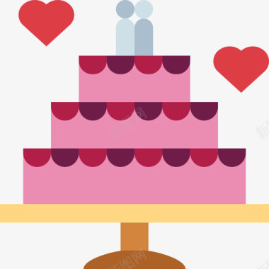 婚礼蛋糕婚礼156扁平图标图标