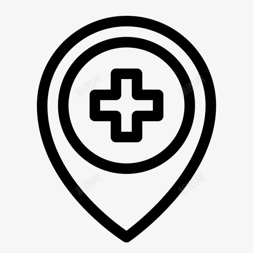 医院别针护理医疗图标svg_新图网 https://ixintu.com 别针 医疗 医院 地点 护理 线路