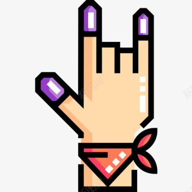 手和手势女权主义7线性颜色图标图标