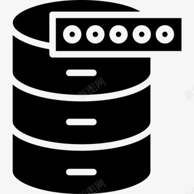 数据库网络安全9固态图标图标