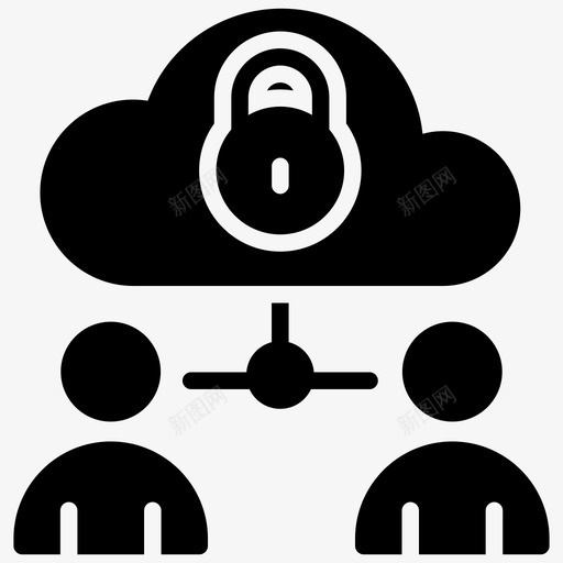 个人网络云保护云安全图标svg_新图网 https://ixintu.com 个人网络 云保护 云安全 云计算字形图标 用户网络安全 端到端加密