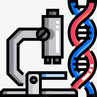 显微镜生物工程7线色图标图标