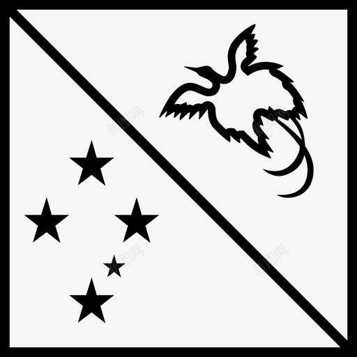 巴布亚新几内亚国旗国家巴布亚新几内亚图标svg_新图网 https://ixintu.com 世界 国家 国旗 巴布亚新几内亚 方形 简化
