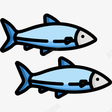 鱼荷兰11线形颜色图标图标