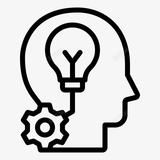 创新思维头脑想法图标svg_新图网 https://ixintu.com 创新 头脑 思维方式 思考 思考者 想法 新思维 灯泡