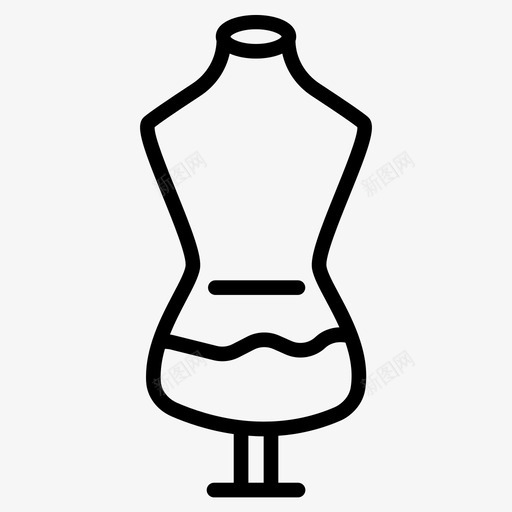 布架连衣裙人体模型图标svg_新图网 https://ixintu.com 人体 图标 布架 模型 线图 缝纫 裁剪 裁缝 连衣裙