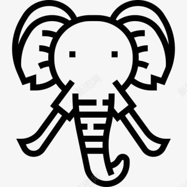 大象兽首直系图标图标