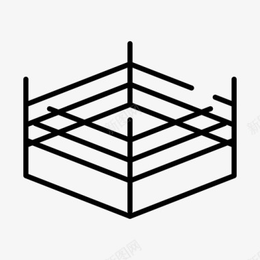 拳击摔跤运动心房和运动训练常规虚线图标图标