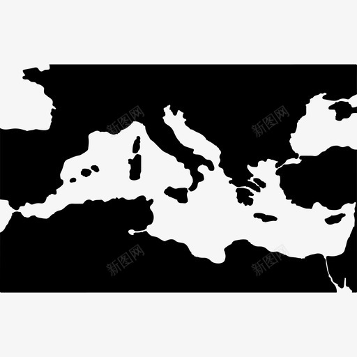 地中海非洲欧洲图标svg_新图网 https://ixintu.com 地中海 地图 欧洲 海洋 非洲