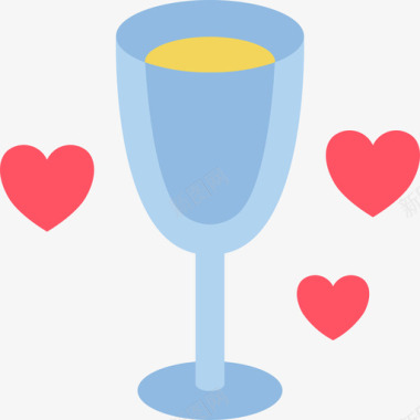香槟酒杯103号婚礼平的图标图标