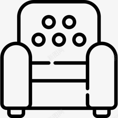 扶手椅120酒店直线型图标图标