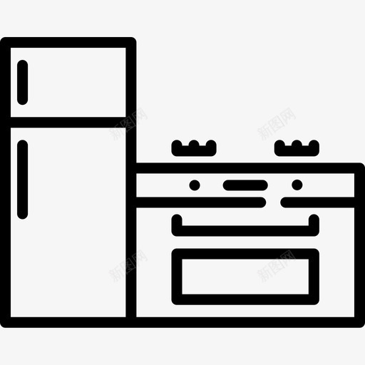 厨房室内6线性图标svg_新图网 https://ixintu.com 厨房 室内设计 线性