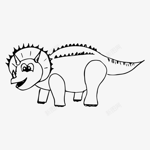 恐龙动物玩具图标svg_新图网 https://ixintu.com 三角 动物 恐龙 玩具