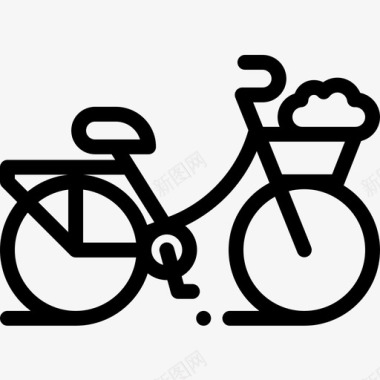 自行车荷兰5直线型图标图标