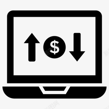 货币交易电子支付笔记本电脑图标图标