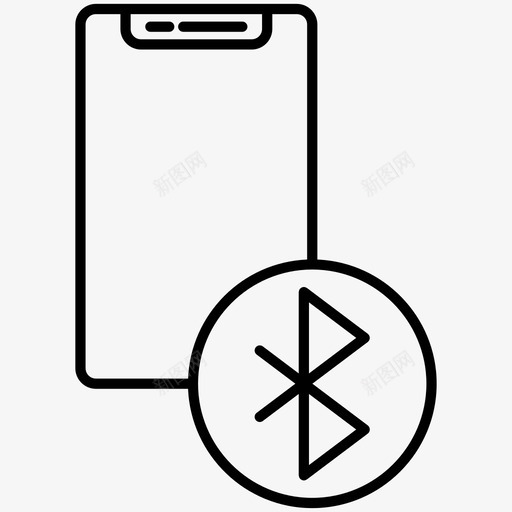 蓝牙iphone智能手机图标svg_新图网 https://ixintu.com iphone 工具 手机 无线 智能 蓝牙