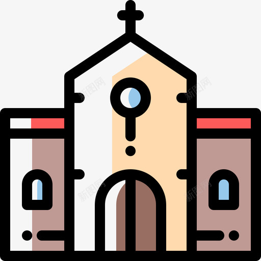 教堂城市元素41色彩省略图标svg_新图网 https://ixintu.com 元素 城市 教堂 省略 色彩