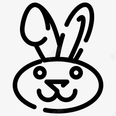 兔子复活节伊斯特堡虚线图标图标