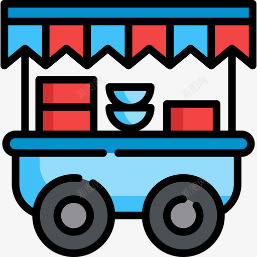 食品车水上乐园7线性颜色图标svg_新图网 https://ixintu.com 水上乐园 线性 颜色 食品