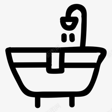 浴室浴缸卫生间图标图标