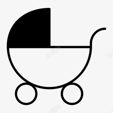 婴儿车托儿车图标图标