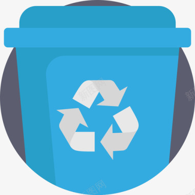 垃圾桶回收扁平图标图标