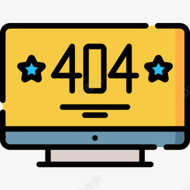 404错误web托管38线性颜色图标图标