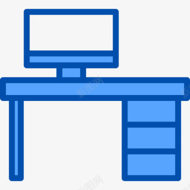 桌面家具34蓝色图标图标