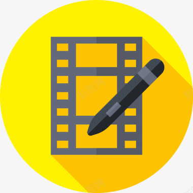 电影编辑音视频版平面版图标图标