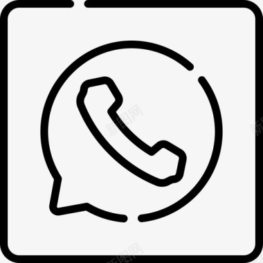 Whatsapp徽标社交媒体徽标线条线性图标图标