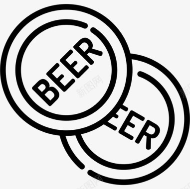 瓶盖啤酒节18直线型图标图标