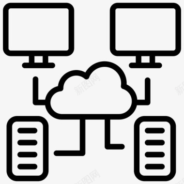 计算机连接云连接云技术图标图标